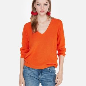 NWT Express Cotton V Neck Shaker Sweater